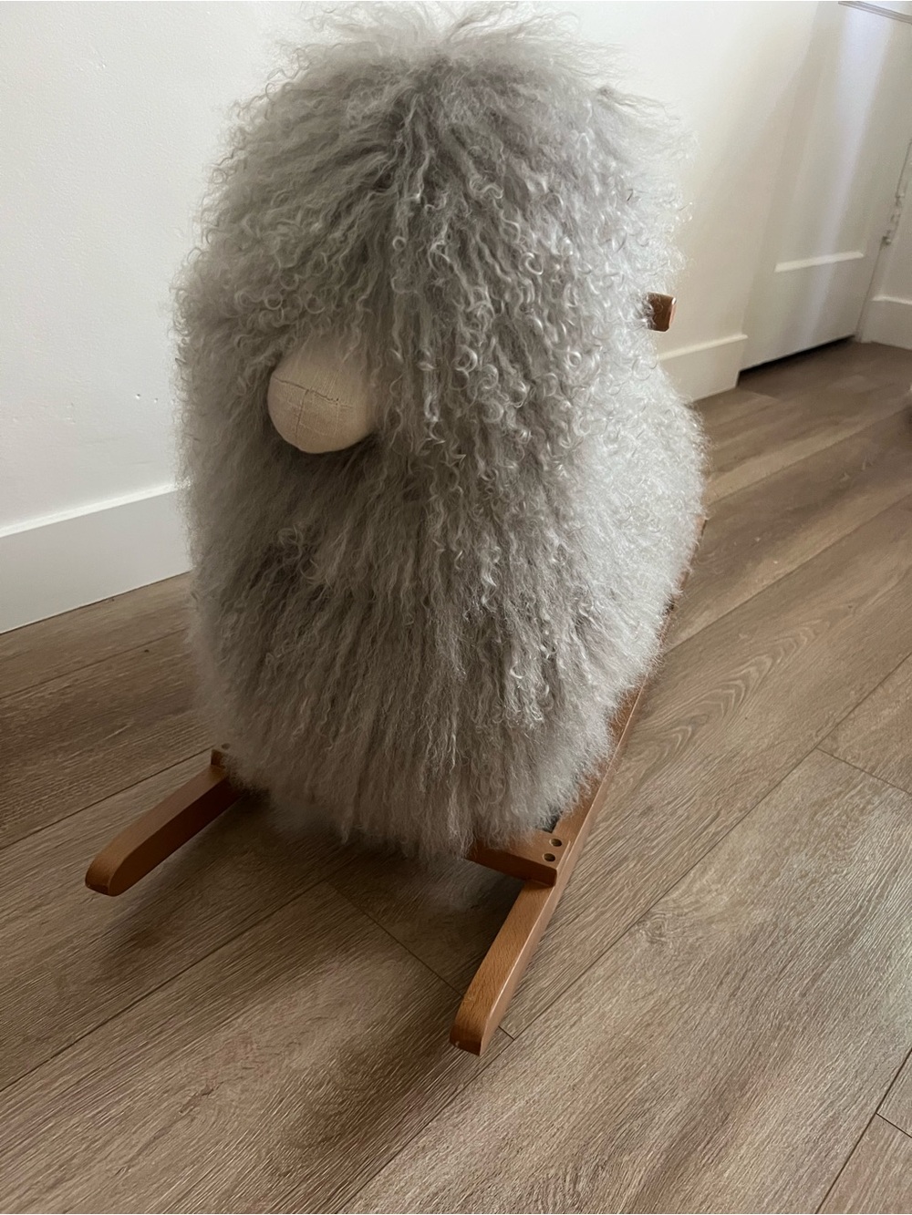 Restoration Hardware Baby & Child Mongolian Wool Animal Rocker